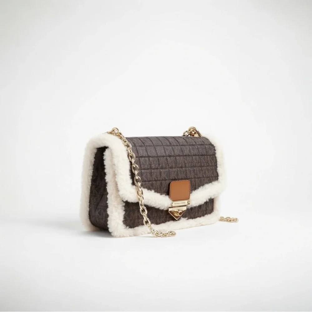 MICHAEL Michael Kors‎ Brown and Cream Quilted Shoulder Bag